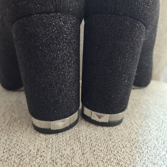 Michael Kors Glitter Black Heeled Boots - Picture 6 of 8
